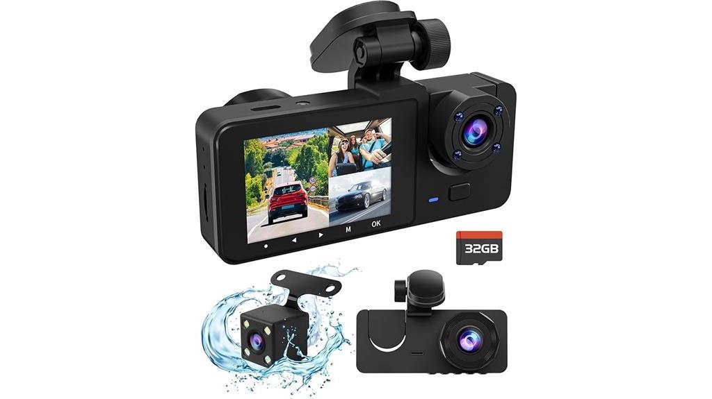 3 channel 4k dash cam