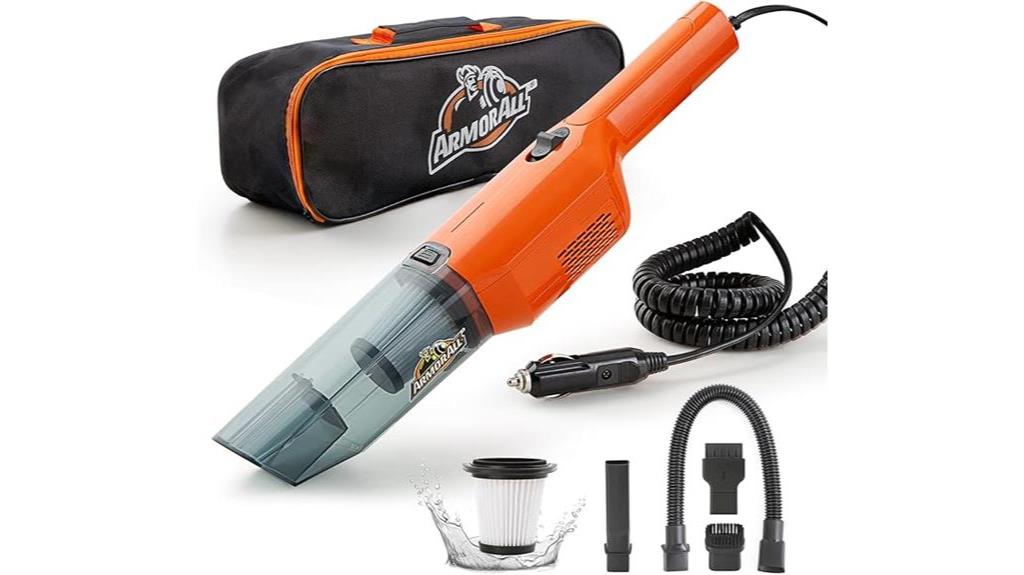 compact orange car vacuum